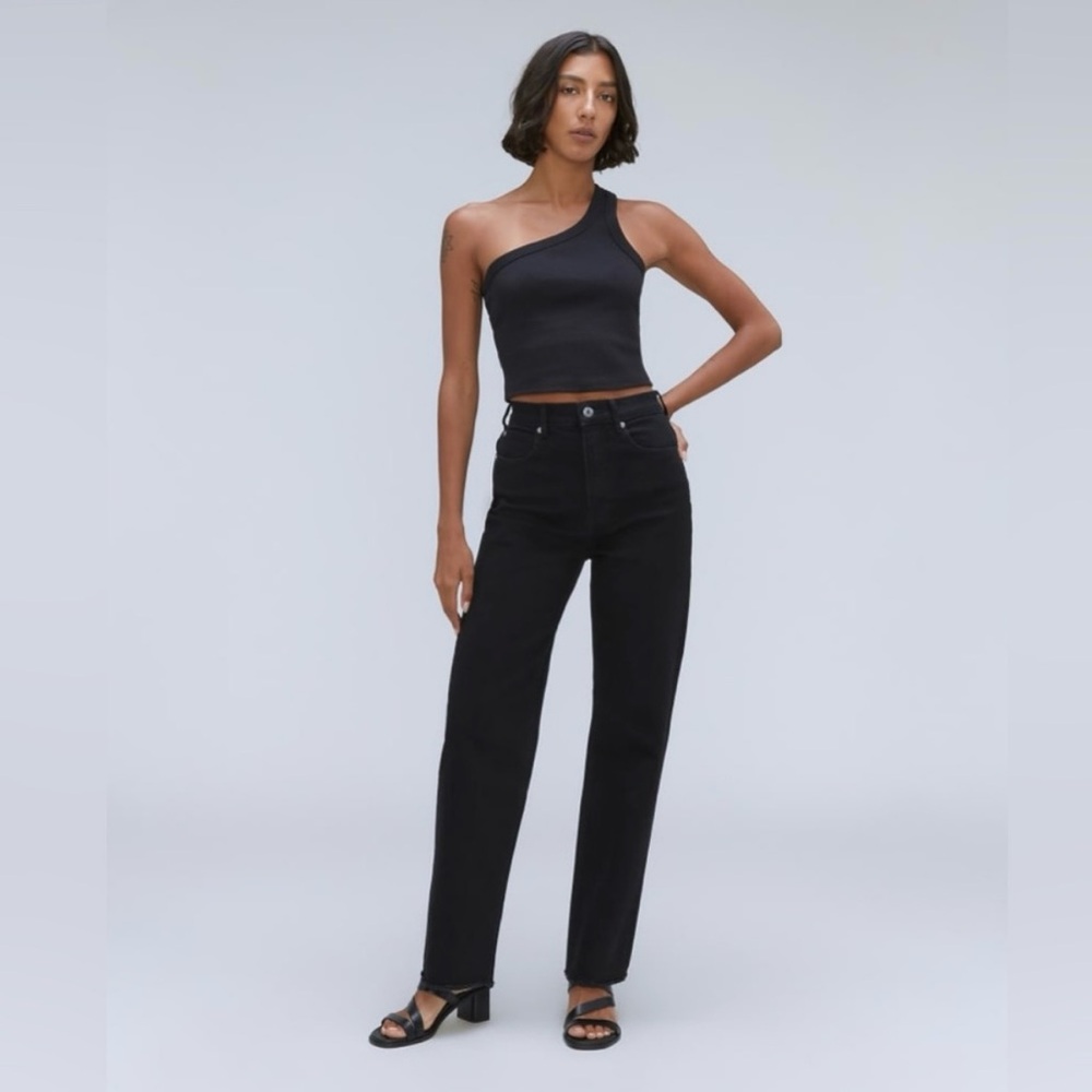 ❤️ 25 The High-Rise Slim Fit Jean in Coal Black by Everlane